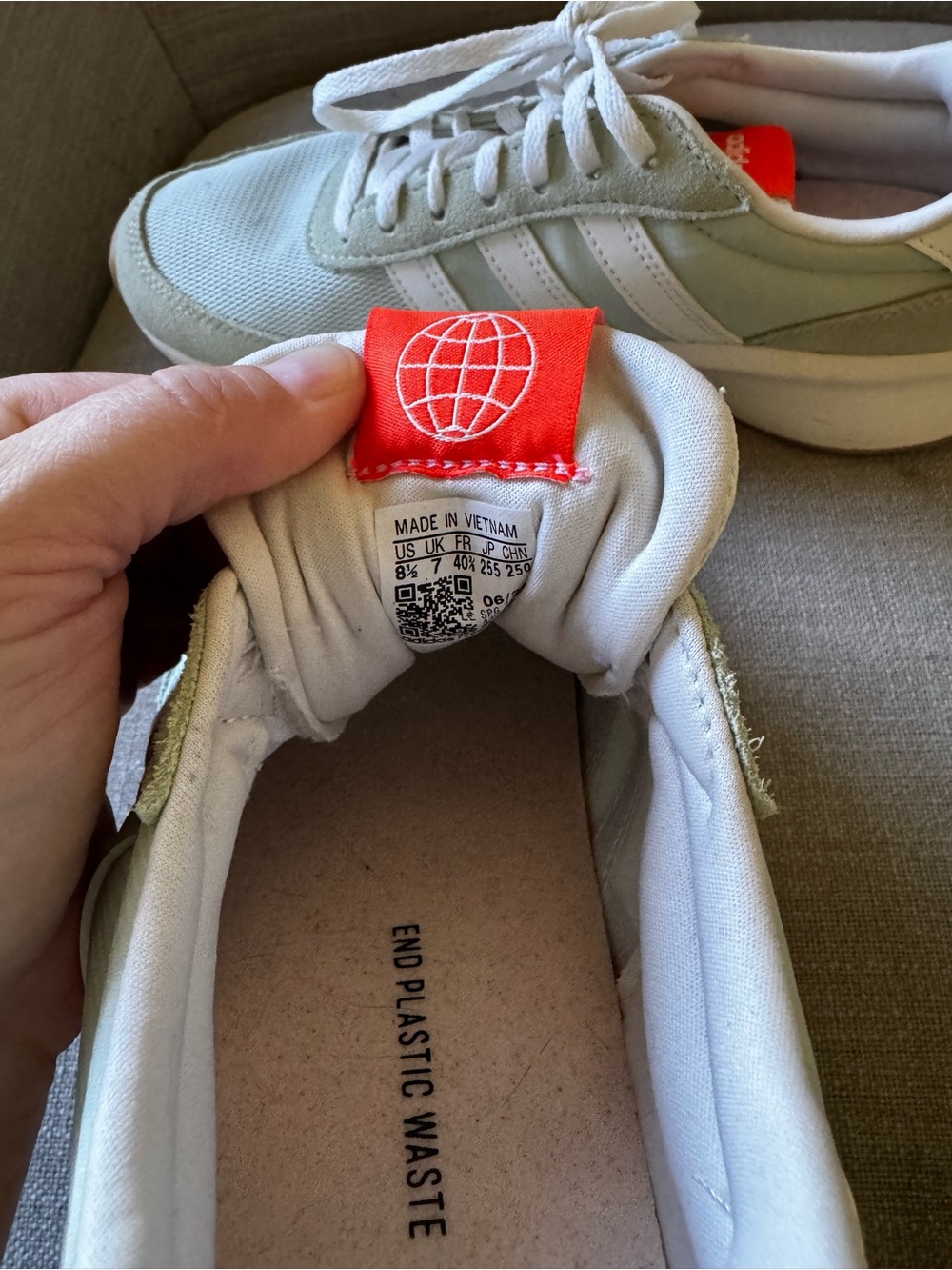 adidas Mint Green & White Suede-Trim Casual Sneakers - Picture 4 of 5